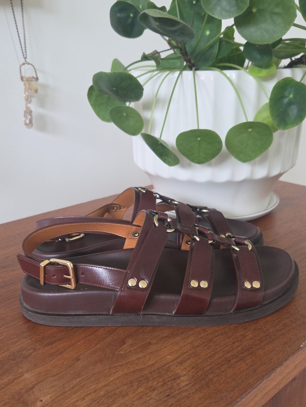 Sezane Rima Low Sandals - Brown Size US 10 FR 41
